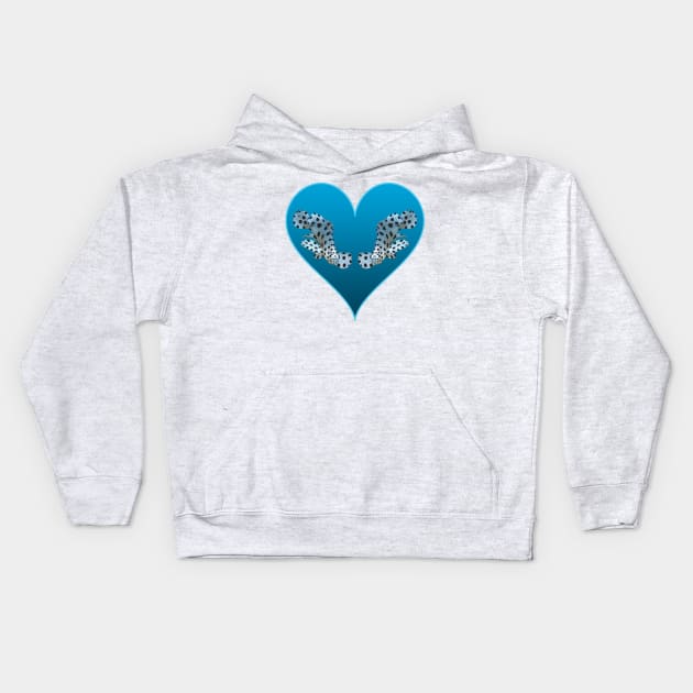 Cute motif of a fish | Small fish in a blue heart | Kids Hoodie by Ute-Niemann